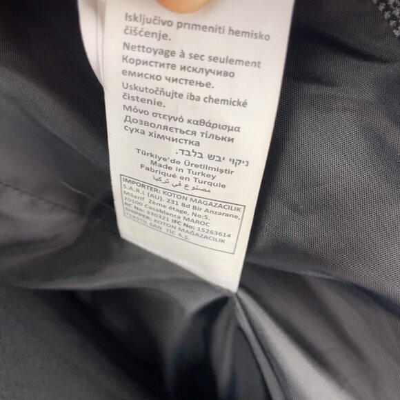 KOTON Slim fit Checked Academia Preppy Office Grey Black Blazer Jacket sz 36 - Picture 11 of 11